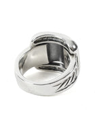 David Yurman Sterling Silver Diamond Cable Buckle Ring - 6