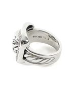 David Yurman Sterling Silver Diamond Cable Buckle Ring - 6
