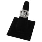 David Yurman Sterling Silver Diamond Cable Buckle Ring - 6