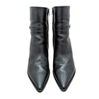 Celine Black Calfskin Triomphe Logo Verneuil Ankle Boot - 37.5