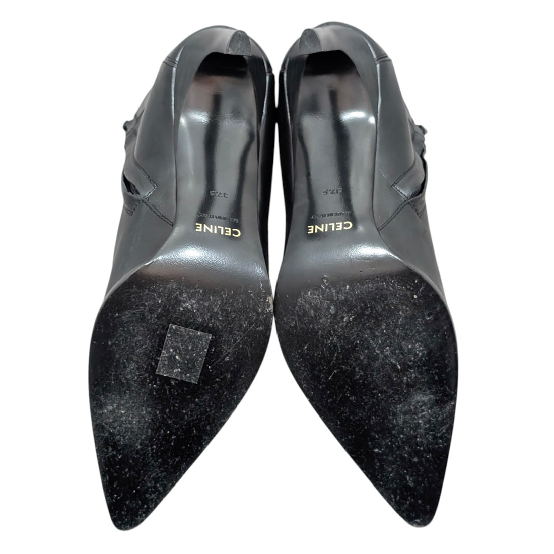 Celine Black Calfskin Triomphe Logo Verneuil Ankle Boot - 37.5