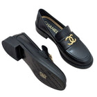 Chanel 24S Camelia CC Black Calfskin Loafer - 37