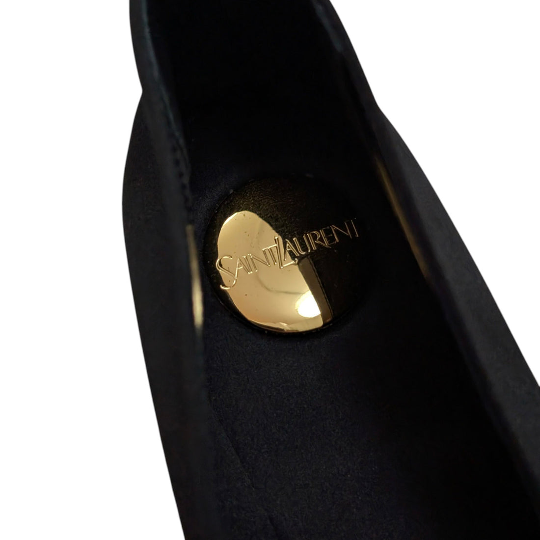 Saint Laurent Black Satin Crepe Gio Ballet Flats - 37