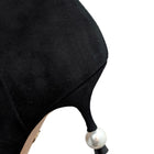 Giambattista Valli Black Suede Pointed Toe Calf High Pearl Heel Boot - 37.5