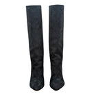 Giambattista Valli Black Suede Pointed Toe Calf High Pearl Heel Boot - 37.5