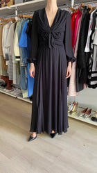 Giambattista Valli Black Bow-Tie Draped Long Sleeve Gown - IT 44 / M / US 6-8