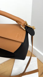 Loewe Black and Tan Leather Small Puzzle Edge Bag