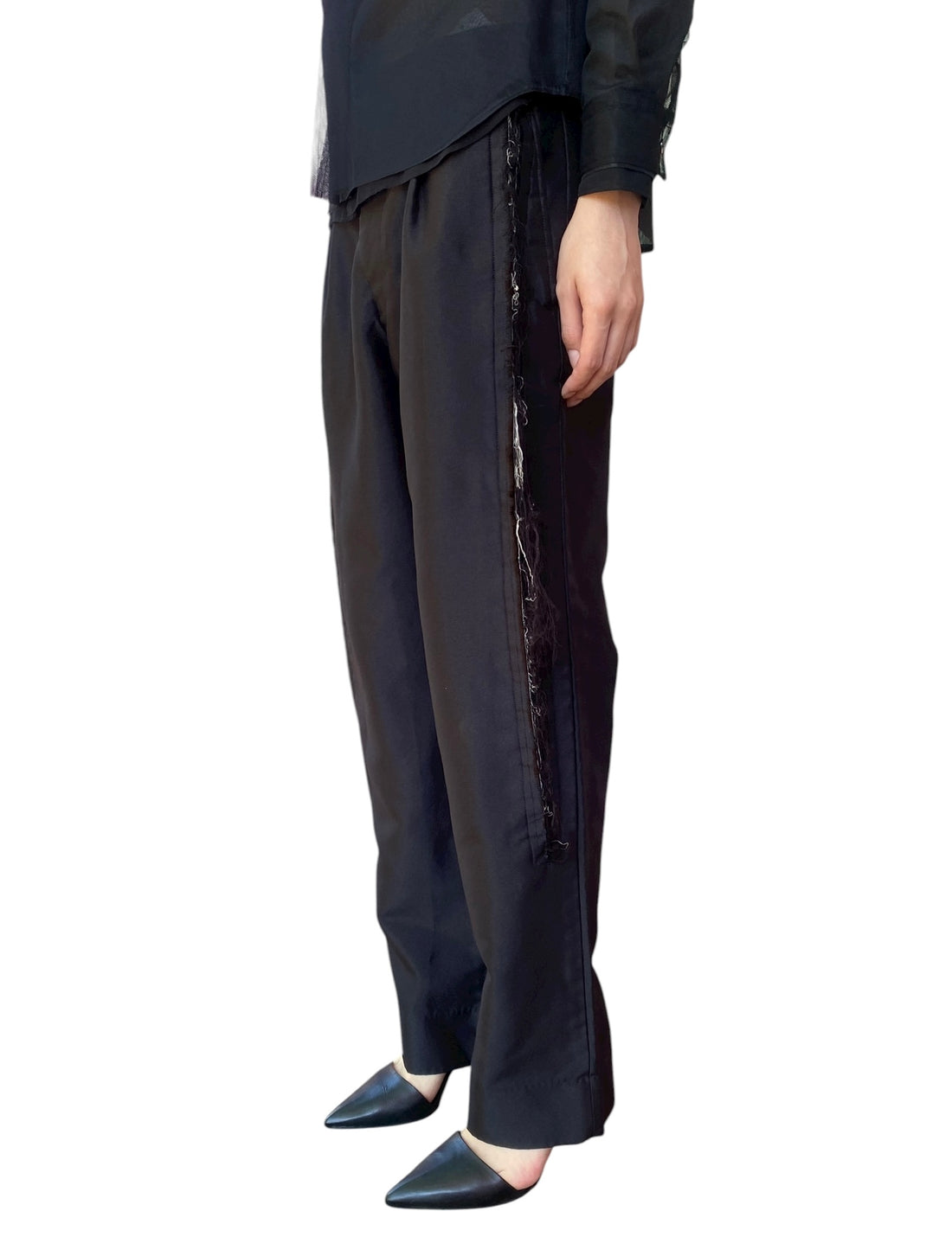 Comme Des Garçons Black Distressed Slash Pants - M / US 6