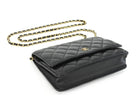 Chanel Black Lambskin Leather CC Classic Wallet on Chain GHW