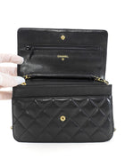 Chanel Black Lambskin Leather CC Classic Wallet on Chain GHW