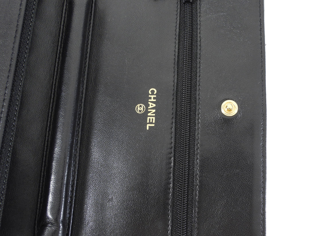 Chanel Black Lambskin Leather CC Classic Wallet on Chain GHW
