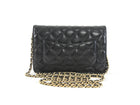 Chanel Black Lambskin Leather CC Classic Wallet on Chain GHW