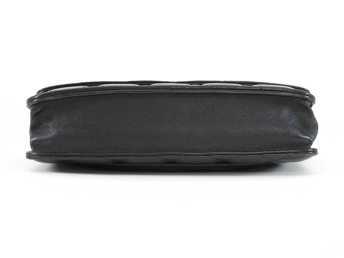 Chanel Black Lambskin Leather CC Classic Wallet on Chain GHW