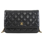 Chanel Black Lambskin Leather CC Classic Wallet on Chain GHW