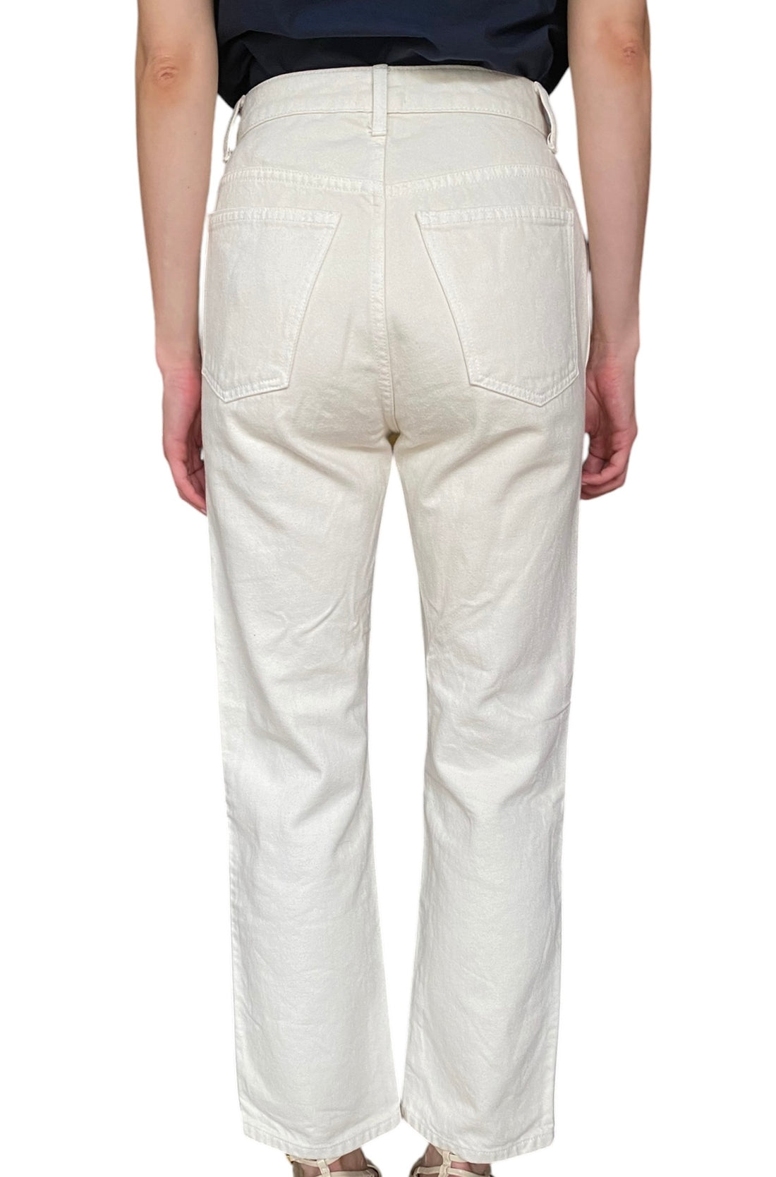 Khaite Ivory "Danielle" Straight Leg Jeans  - W27