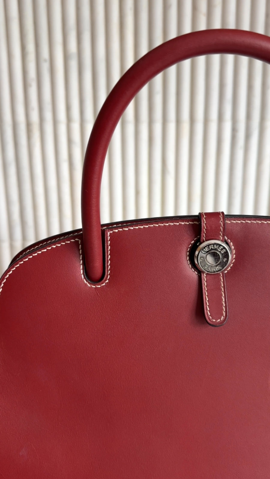 Hermès Vintage 2001 Rouge H Box Calf Leather Dalvy Top Handle Bag