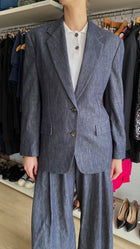 Brunello Cucinelli Dark Blue Single-Breasted Denim Blazer - IT 40 / US 6-8
