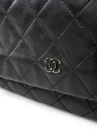 Chanel Black Quilted Lambskin Beauty Foldover Clutch Bag