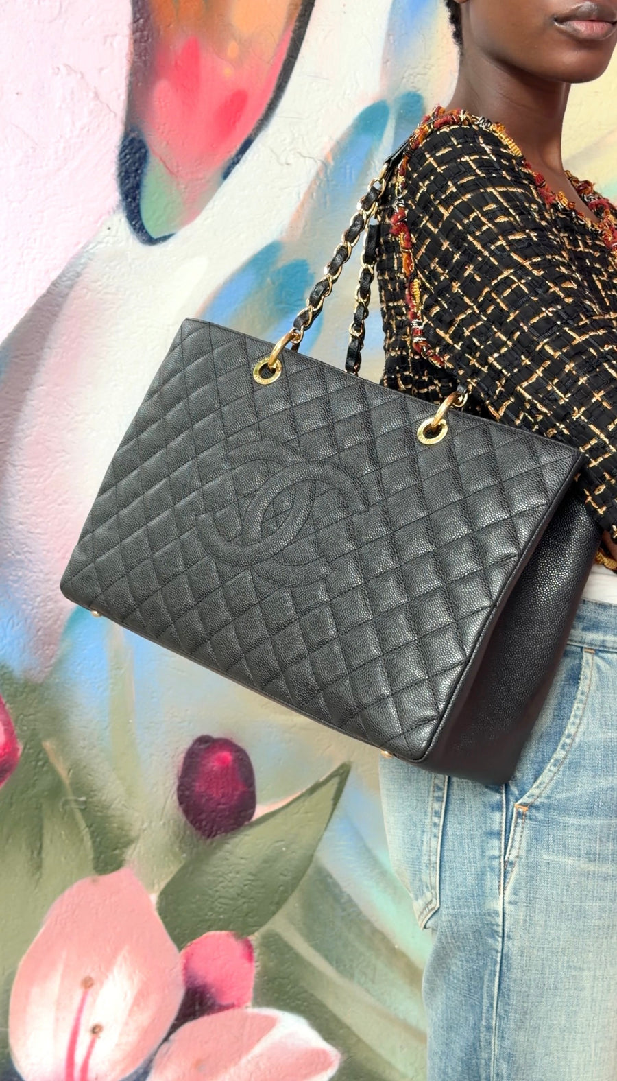 Chanel Black Caviar Leather GST XL Grand Shopping Tote GHW