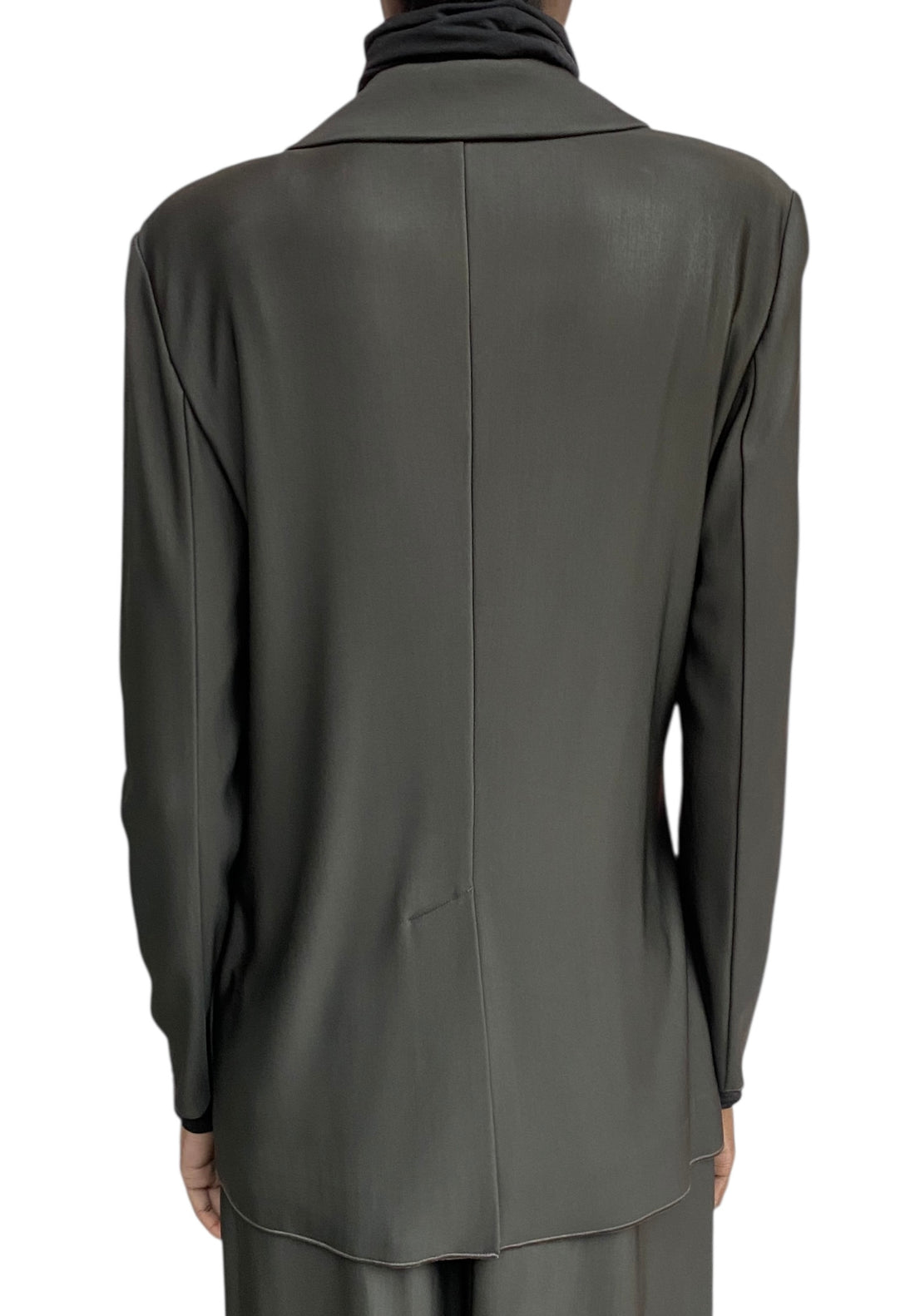 Giorgio Armani Brown Jersey Draped Blazer - 44 / US 8