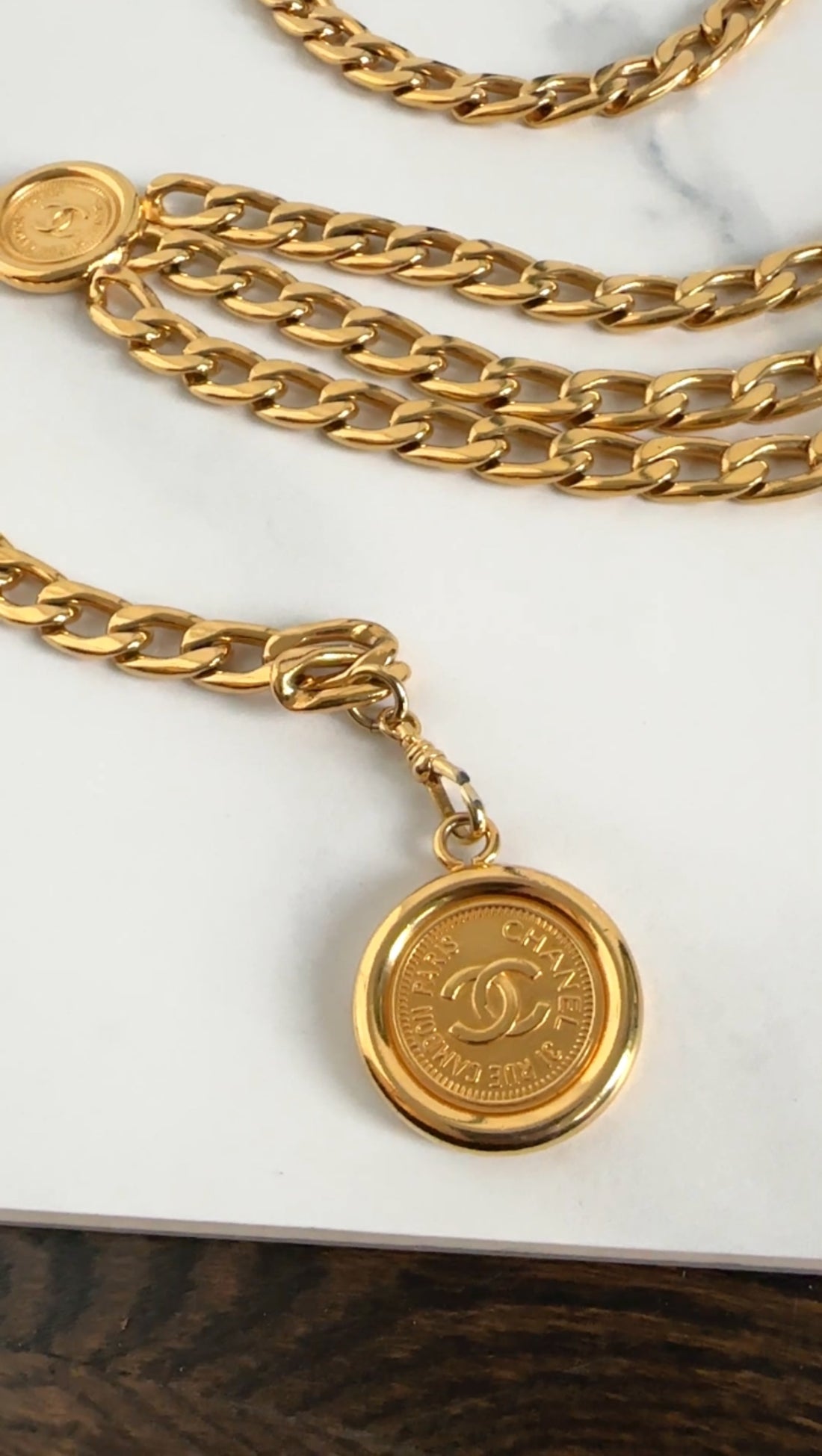 Chanel 94P Medallion Gold Tone Chain Belt