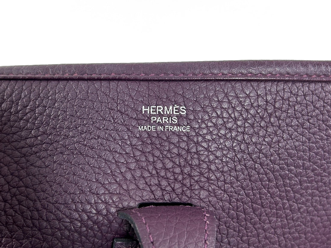 Hermes 2022 Evelyne III 29 PM Dark Purple Raisin Clemence Leather