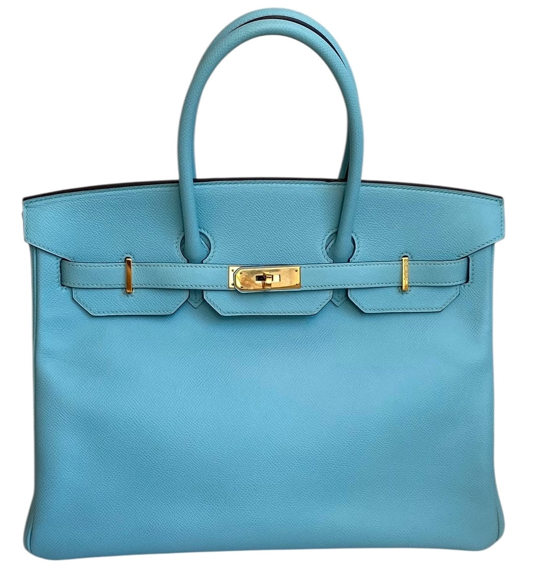 Hermes 2015 Tiffany Turquoise Blue Epsom Leather Birkin 35cm GHW