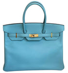 Hermes 2015 Tiffany Turquoise Blue Epsom Leather Birkin 35cm GHW