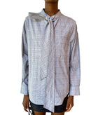 Balenciaga Grey Cotton Check Swing Oversized Logo Shirt - 36 / US 2