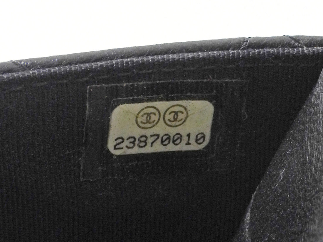 Chanel Black Black Lambskin Leather CC Classic Wallet on Chain SHW
