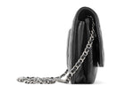 Chanel Black Black Lambskin Leather CC Classic Wallet on Chain SHW