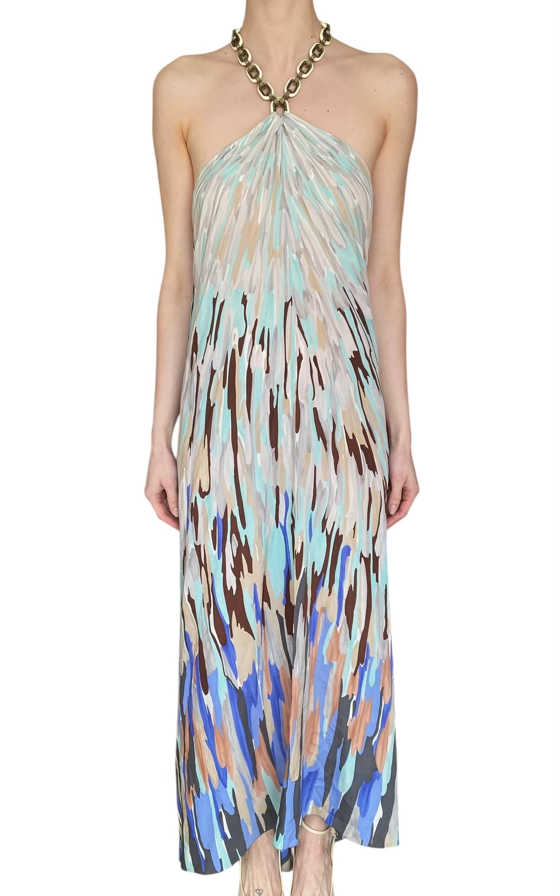 Missoni Multicolour Printed Backless Halter Gown - 40 / S / US 4
