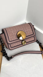 Bottega Veneta Dark Nude Nappa Mirror Clasp Chain Shoulder Bag
