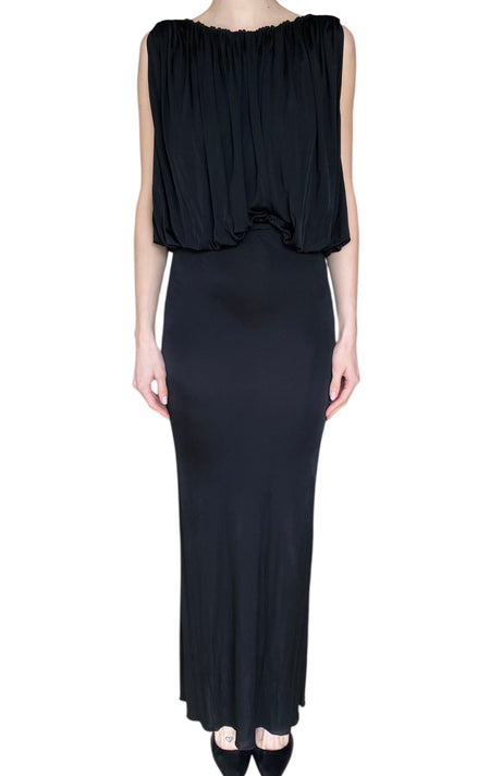 Saint Laurent Black Jersey Low Back Sleeveless Gown - F38 / US 4