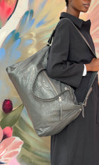 Balenciaga Dark Grey AW2009 Arena Lambskin Leather Large Weekender Duffle Bag