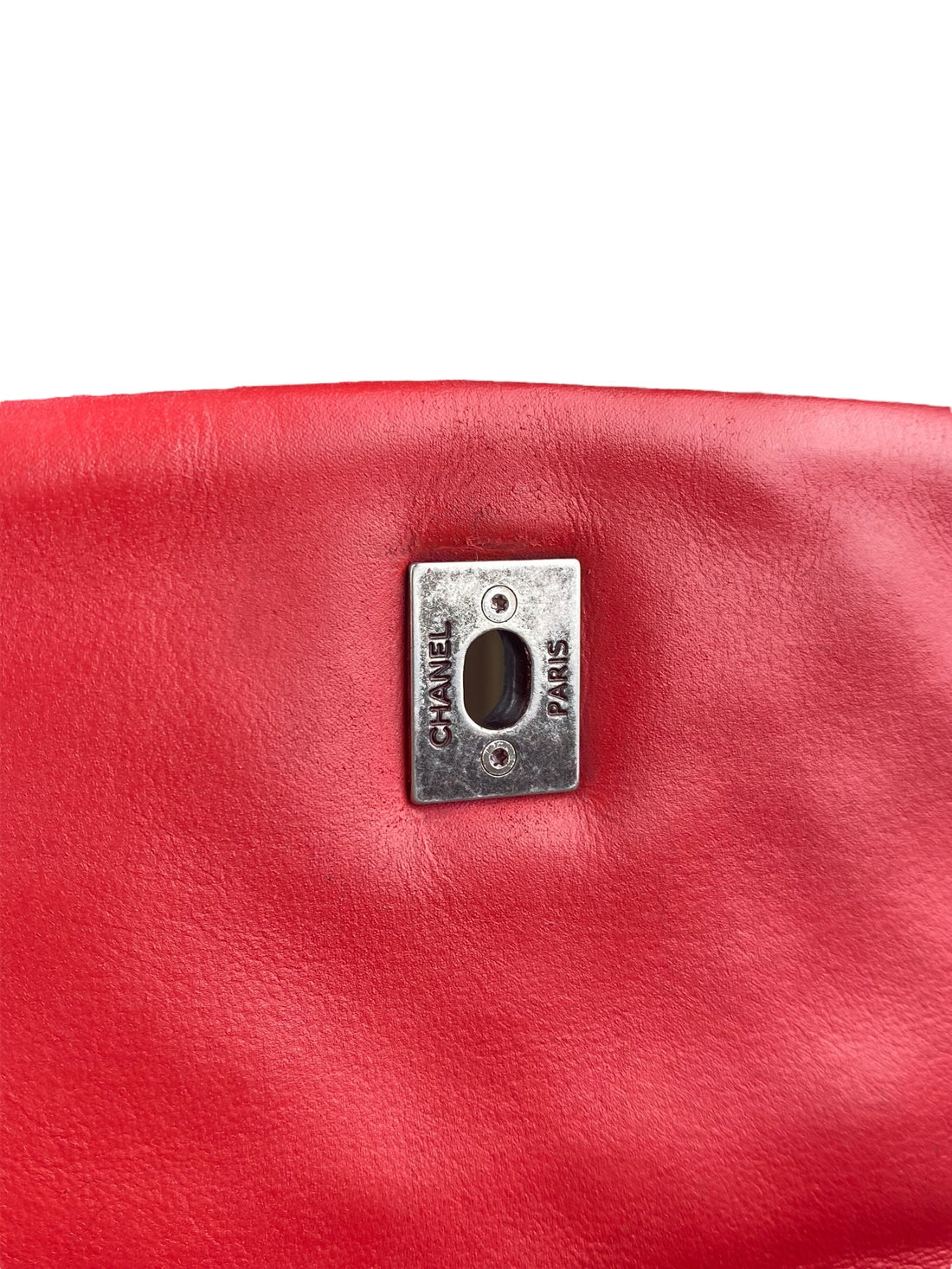 Chanel Red Calfskin Bubble Quilted Medium Single Flap Shoulder Bag