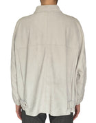 Herno Ecru Suede Snap Button Shirt Jacket - IT 40 / US 6-8