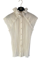 Chanel Silk Ruffle Sleeveless Top