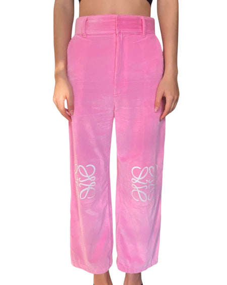 Loewe Pink Logo Corduroy Pants - 34 / US 2
