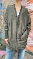 Akris Army Green Sable Fur Reversible Zip Coat - US 6