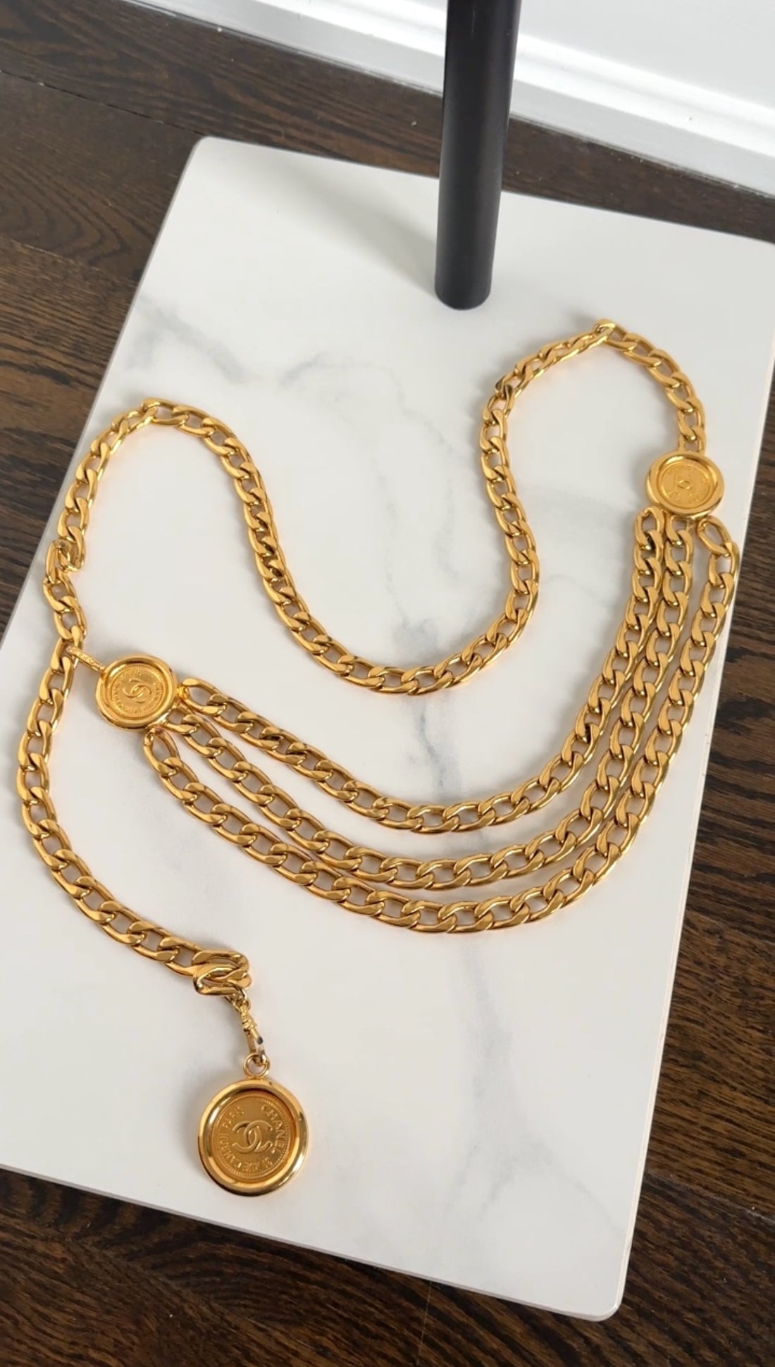 Chanel 94P Medallion Gold Tone Chain Belt