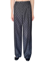 Gucci Grey 2025 Monogram Wide Leg Trousers - 42 / US 8