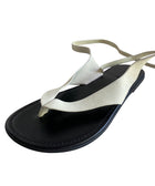 The Row Cream Ivory Nubuck Ankle Tie Beach Sandals - 37