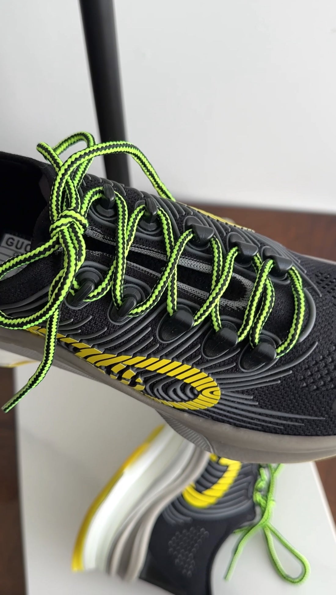 Gucci Black Yellow Green Run Sneakers - 37