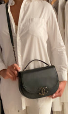 Chanel Black Leather Medium Coco Curve CC Flap Bag