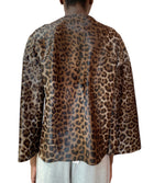 Giorgio Armani Brown Leopard Print Cowhide Jacket - 42 / US 6