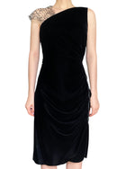 Armani Velvet Rouched Sequin Mesh Dress - IT 46 / US 10
