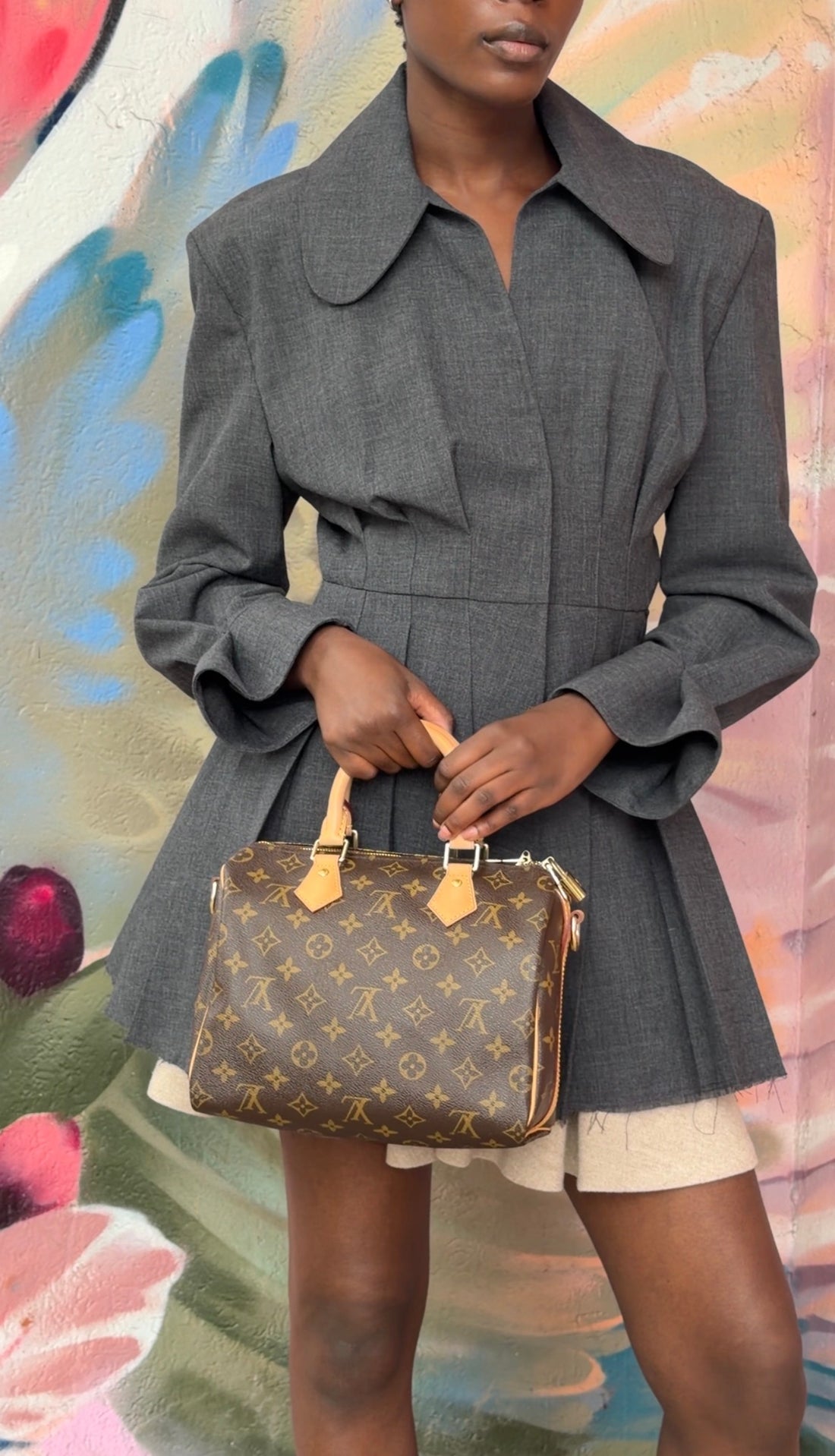 Louis Vuitton Brown Monogram Coated Canvas Speedy Bandoulière 25