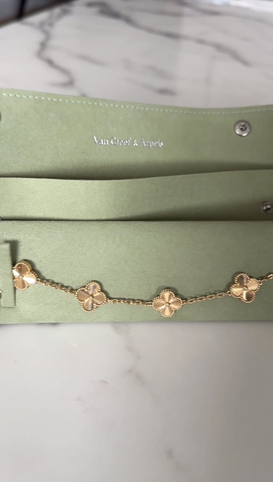 Van Cleef & Arpels 18k Yellow Gold Vintage Alhambra 5 motifs Bracelet