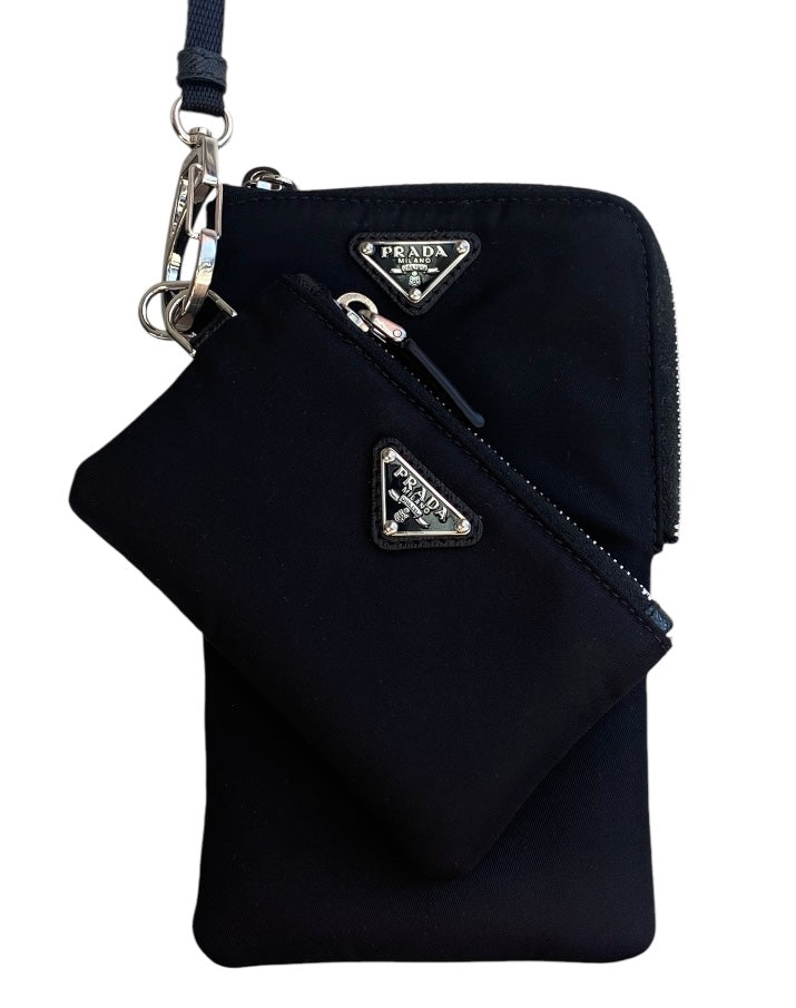 Prada Black Nylon Lanyard Pouch
